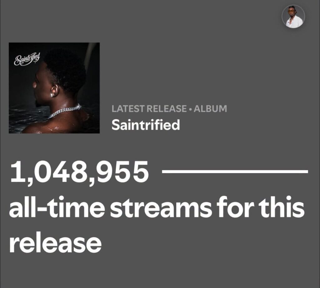 Saint Realest’s ‘Saintrified’ Album Hits 1 Million Streams, Records 1,048,955 All-Time Plays 3 FB IMG 1793339604282